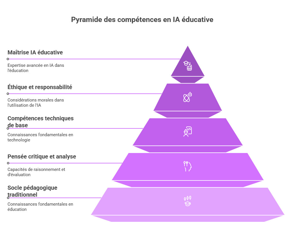 Pyramide des compétences IA en éducation