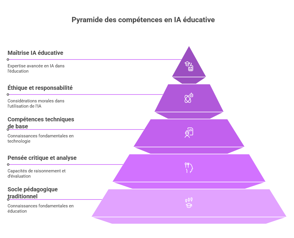 Pyramide des compétences IA en éducation