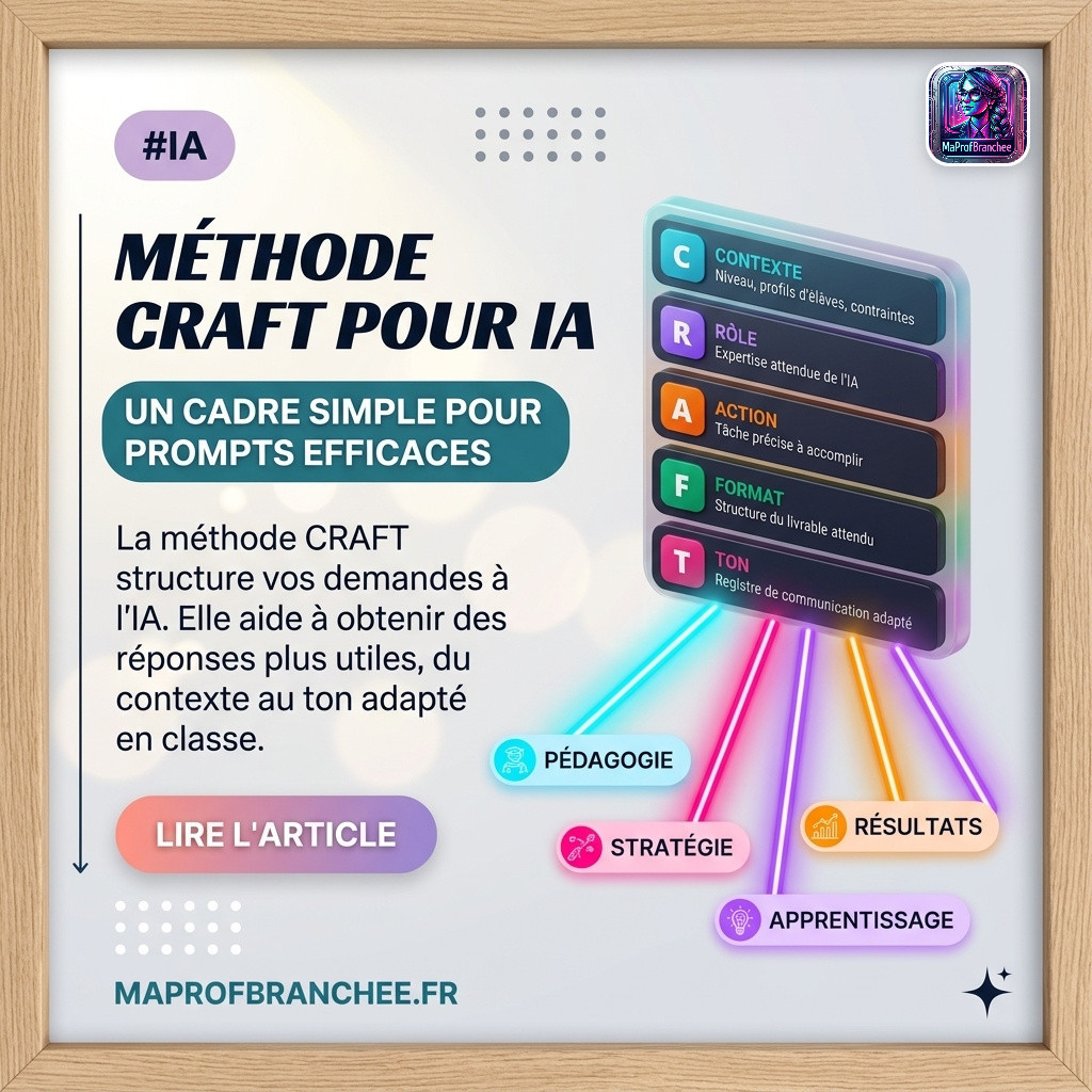 Méthode CRAFT pour IA - un cadre simple pour prompts efficaces en classe