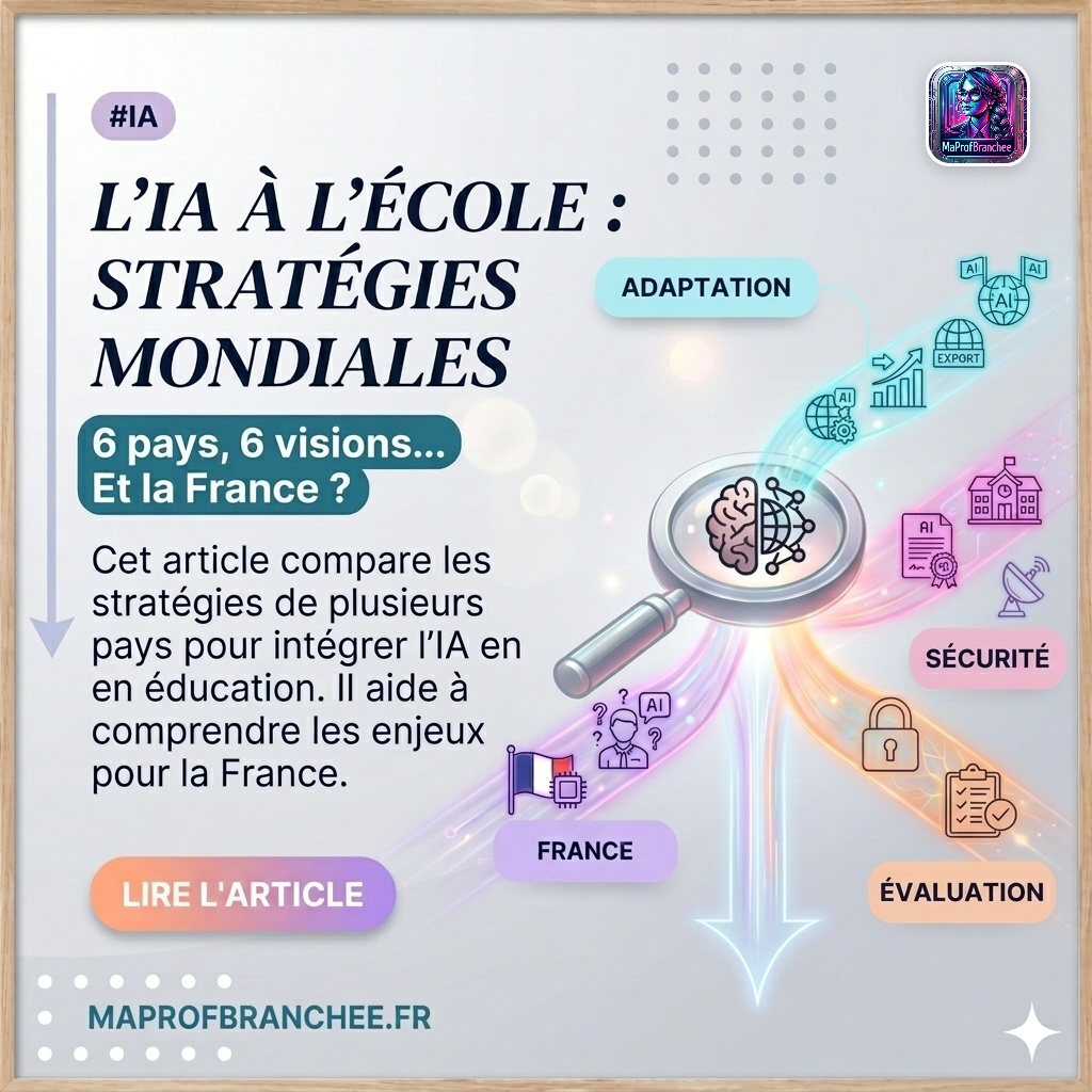 Illustration sur les stratégies mondiales d'intégration de l'IA à l'école